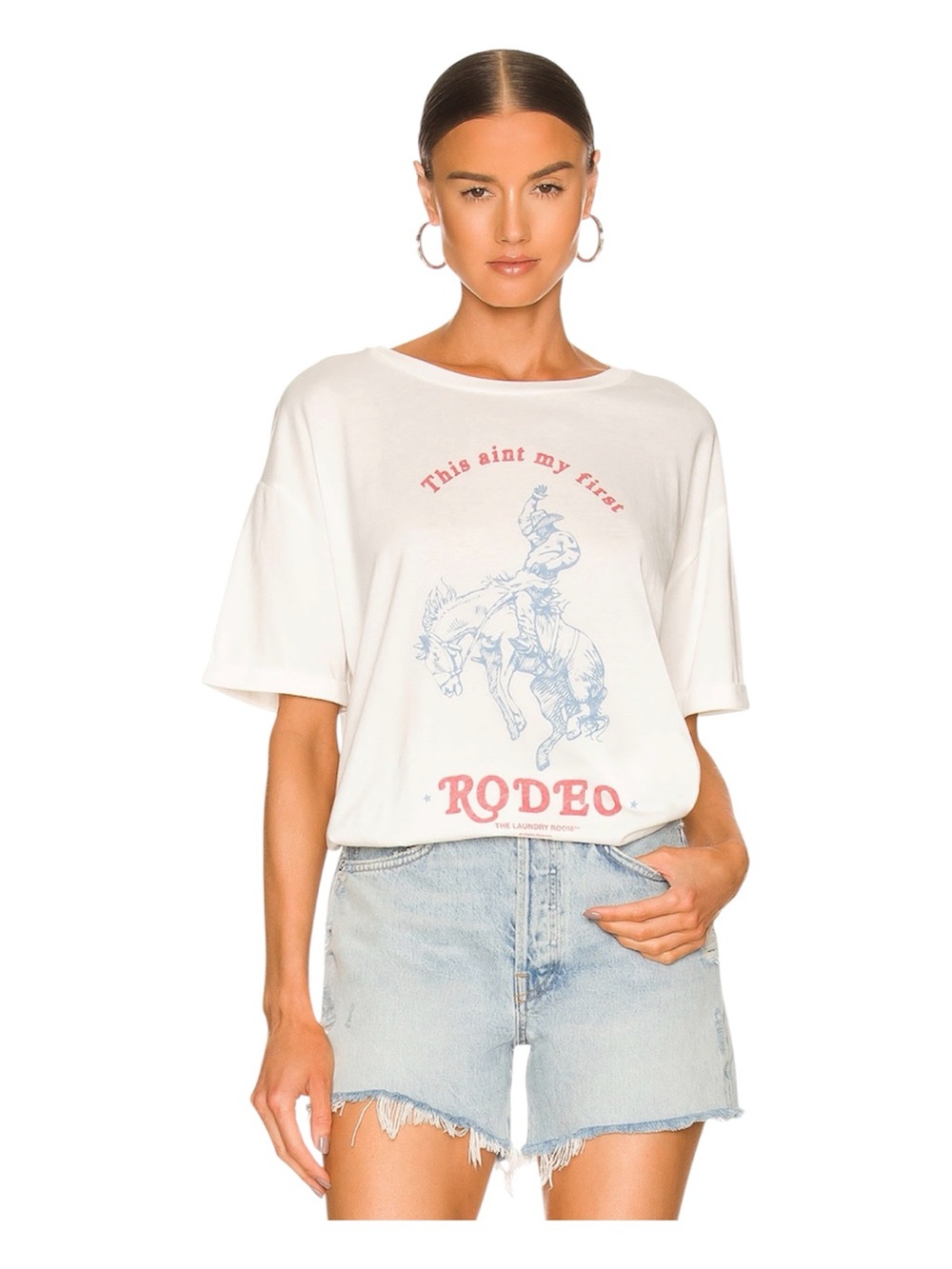 The Laundry Room Women’s White “This Ain’t My First Rodeo” Oversized Graphic Tee